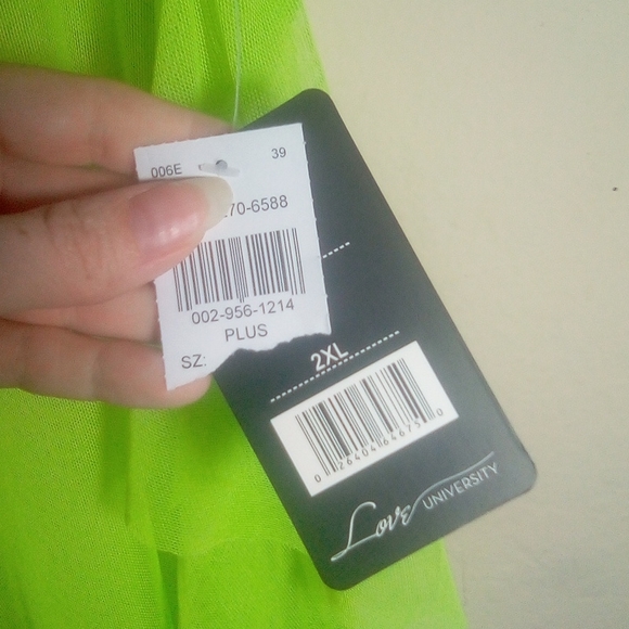 Love University Mesh Neon Green Ruffle Swim Cover-up Stretchy Pant - Picture 4 of 14